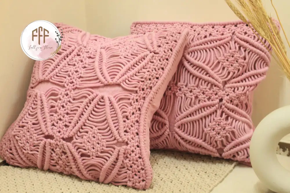 Blush Macrame Cushion