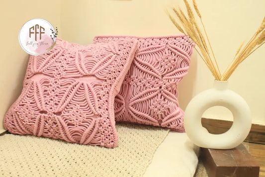 Blush Macrame Cushion