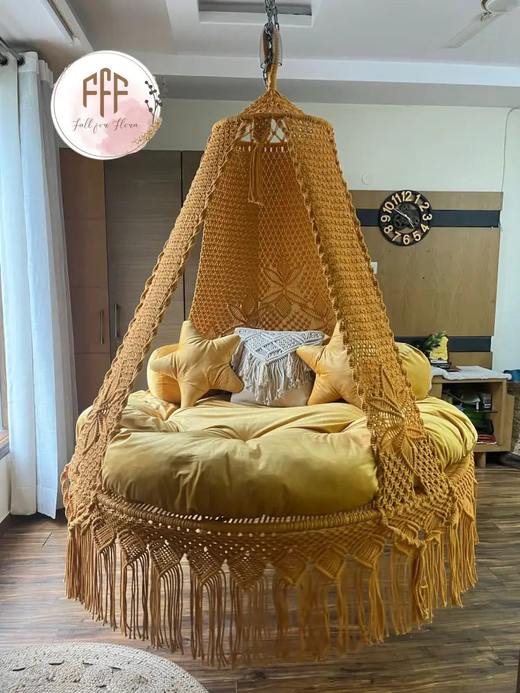 Grey Yellow Star Bed Swing