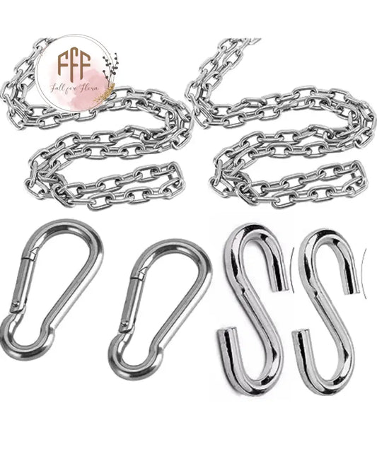 Heavy Duty Metal Strong Chain Carabineer Clips & S Hooks