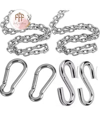 Heavy Duty Metal Strong Chain Carabineer Clips & S Hooks