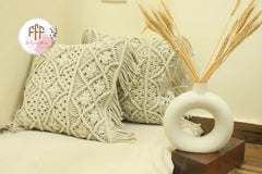 Ivory Macrame Cushion