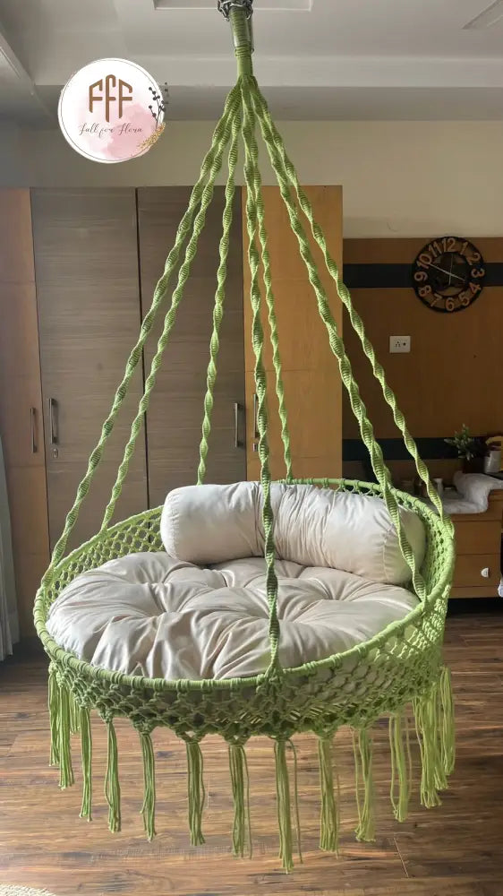 Lime Porch Swing Single Seater 40 Inches / Green Cream