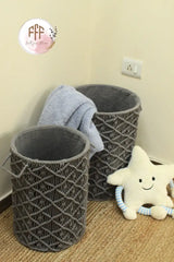 Melange Grey Laundry Baskets - Set Of 2