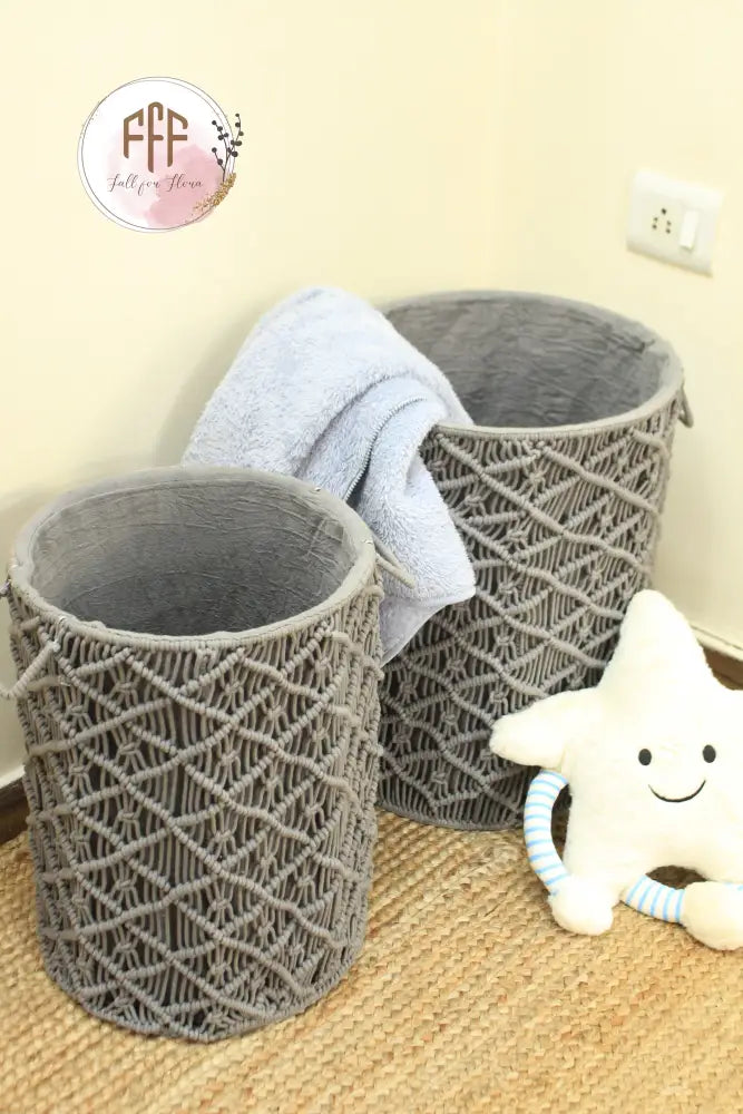 Melange Grey Laundry Baskets - Set Of 2