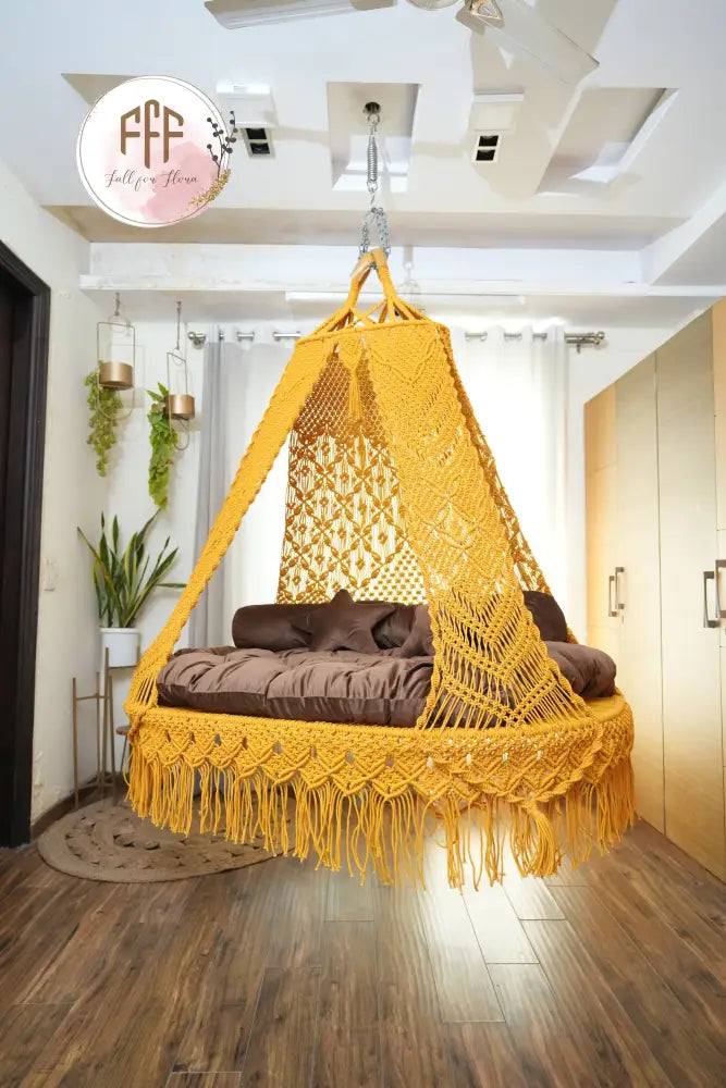 Sunflower Yellow Sofa Cum Bed Swing