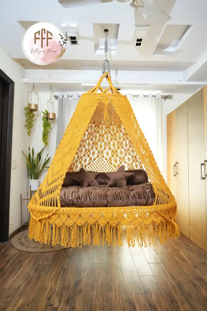 Sunflower Yellow Sofa Cum Bed Swing