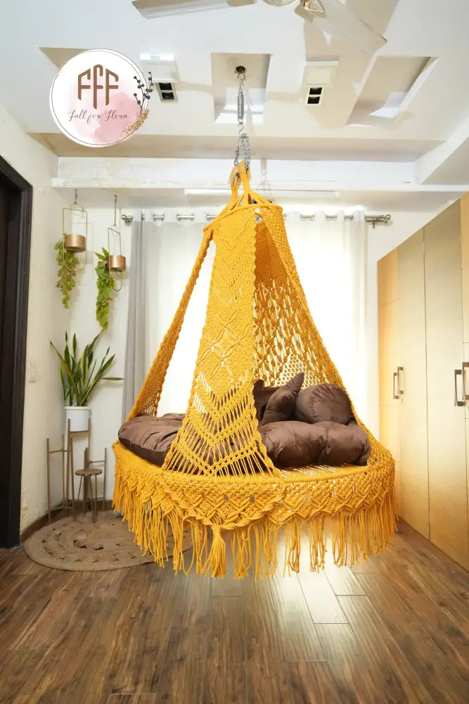 Sunflower Yellow Sofa Cum Bed Swing