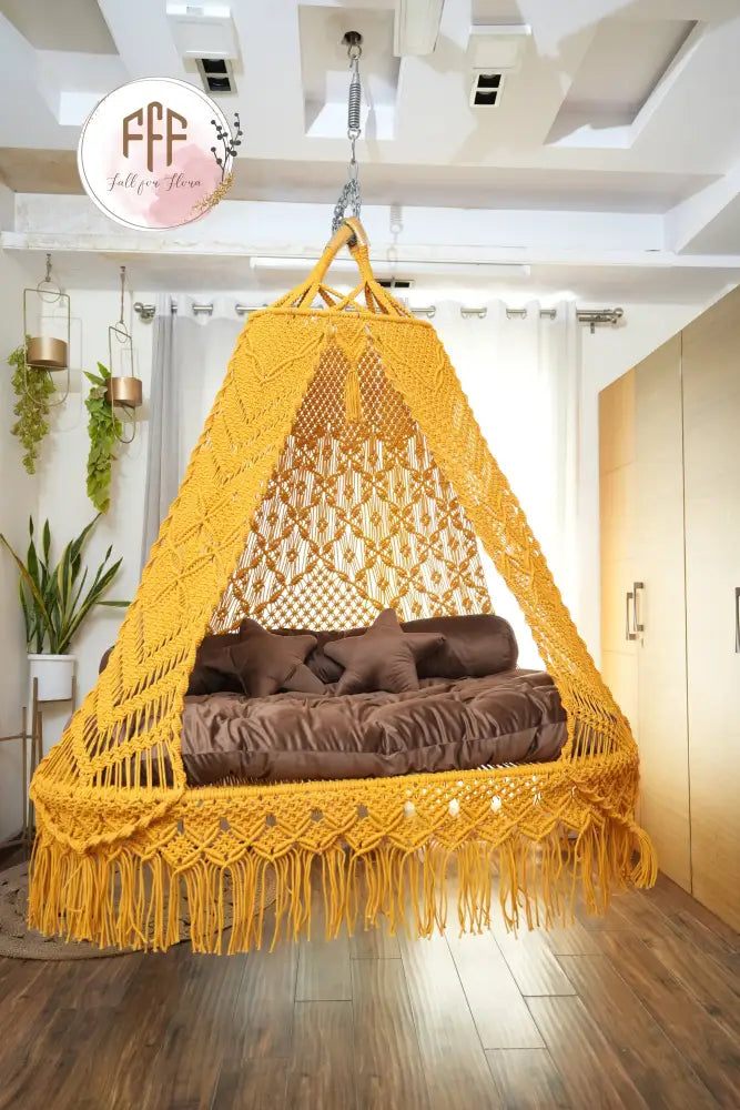 Sunflower Yellow Sofa Cum Bed Swing