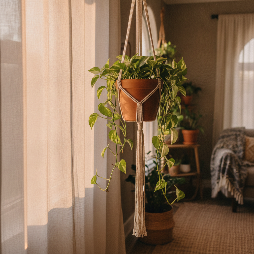 Macramé Plant Hangers for Every Window